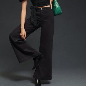 ANTHROPOLOGIE Pilcro High-Rise Wide-Leg Trousers  NEW NWT BLACK COLOR